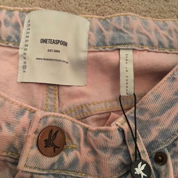 NWT Charlie High Waist Slim Flared Denim Jeans - Pink Haze - Picture 9 of 10